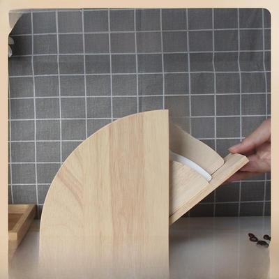 Aufbewahrungsbox für Kaffeefilterpapier V60 aus Massivholz mit gewölbtem Boden und staubdichtem Kegelgestell