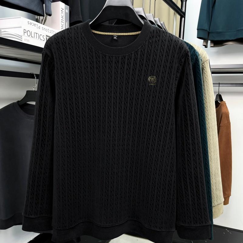 Men's O-Neck Pullover Sweatshirt Best-Seller Winter Letter Print Fleece Long-Sleeve Fashion Commute Menswear