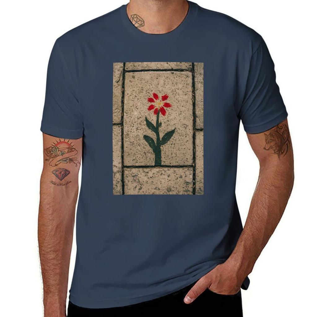 Flower Stencil Graffiti Tshirt Festive Simple Tshirt