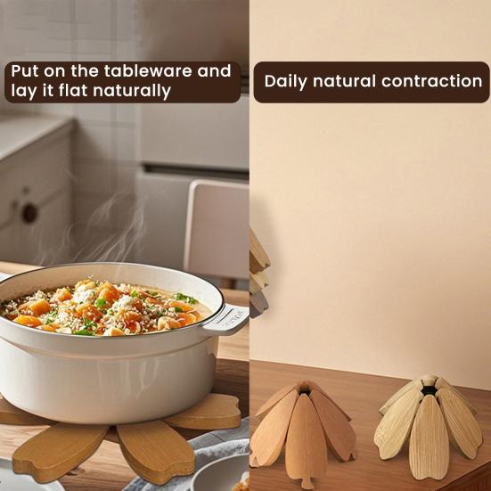 Tree-Shaped Coasters Wooden Trivet Mat Heat Resistant Coaster Multifunctional Pot Holder Kitchen Festive Ornament