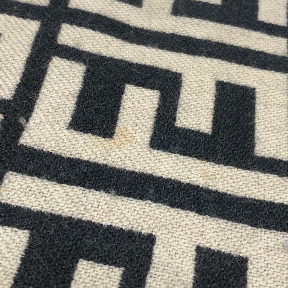 FENDI Zucca pattern Reversible Stole/Shawl Scarf wool Black/Beige