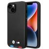 Bmw Case Bmhmp14M22Ptdk Iphone 14 Plus / 15 Plus 6,7 Black/Black Leather Stamp Tricolor Magsafe
