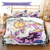 Hedgehog Sonic Pattern Bedding Quilt Set Quilt Cover Pillowcase Home Decoration Birthday Gift (1 * duvet cover + 2 * pillowcase, without core)