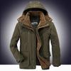 Übergröße Herren Baumwollgepolsterter Mantel mit Fleece und Verdickung Mittellang Übergröße Warmer Baumwollgepolsterter Mantel