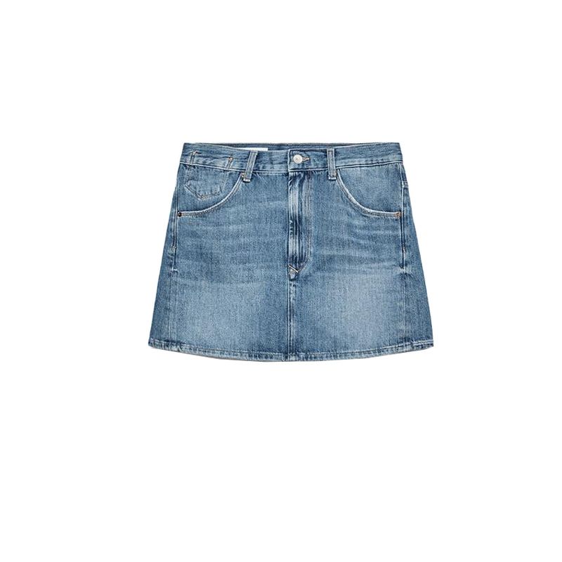 

Summer New Product Women s Clothes Casual Metal Button Decoration Classic Loose Mid Waist Denim Mini Skirt 6688091 Blue L