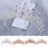 Corona nupcial, accesorios para el cabello de aleación, vestido de novia, diadema de diamantes de imitación, corona galvanizada, tocado de boda de Metal