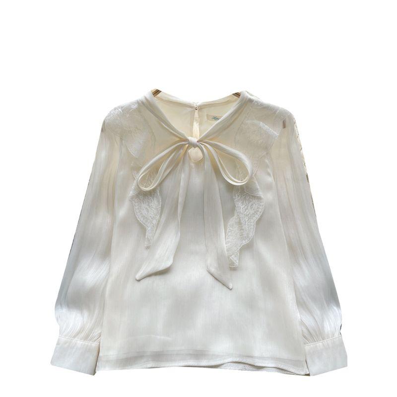 Lace Lace Silm Easiest for Match Long Sleeves Chiffon Shirt