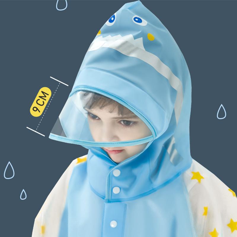 S-4XL Kids Raincoat Wateproof Children Dinosaur Rain Poncho Cute Rain Coat Jacket With Backpack Position Student RainWear