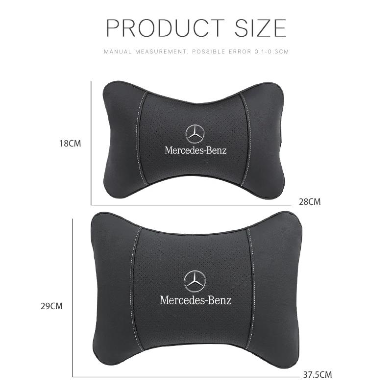 GLC GLB Car Seat Headrest Auto Logo Neck Pillow For Mercedes Benz AMG W206 W204 W205 W212 W213 W221 W222 W223 W251 W464 W240 W2