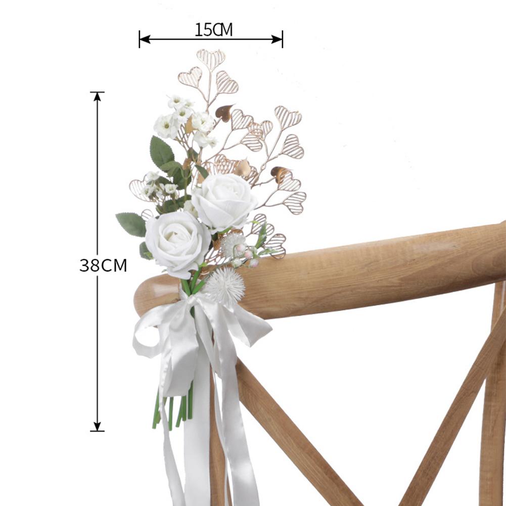 Artificial Chair Back Flower Multi-color Pew Flowers For Weddings Church Ceremony Party Chair Decor