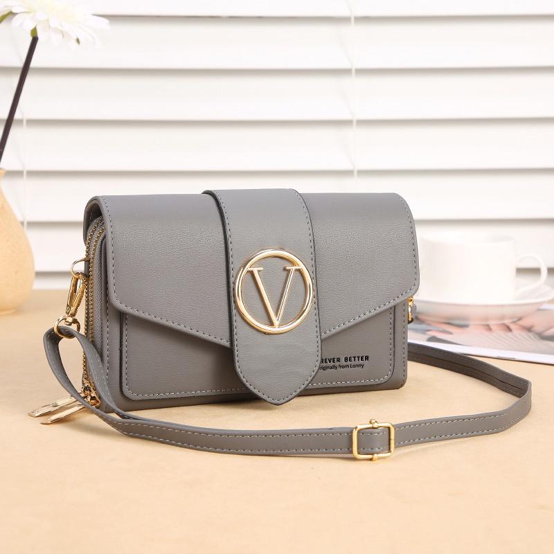 

IELGY Женский длинный диагональный кошелек в корейском стиле с двойной молнией серый