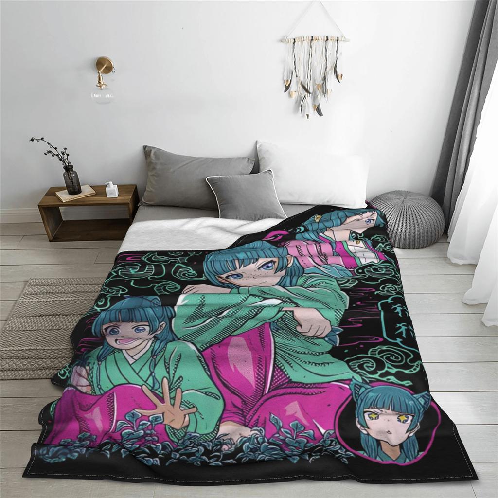Super Soft Maomao Cartoon The Apothecary Diaries Throw Blanket Premium Flannel Fleece Bed Blanket Cozy Plush Blankets All Season