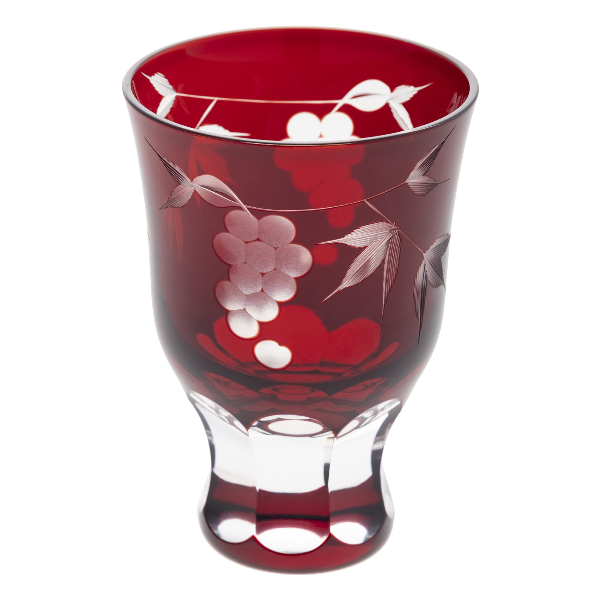 [Authentic Product] Tajima Glass  Edo Kiriko  Sake Cup, Sake Glass, Ochoko, Guinomi, Approx. 6cm Diameter x 8.5cm Height, Approx. 80ml Capacity, Grape