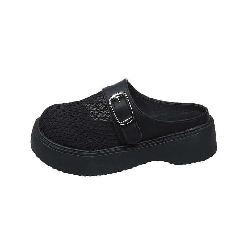 Baotou Drag Women's Summer Wear 2025 New Spring Hole Shoes Small Platform Shoes Heightened Half Slippers