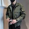 Giacca da Uomo Giacca Monocolore Ampia Chiusura con Cerniera Maniche Lunghe Bottoni Revers Tasche Multiple Casual Liscia Hip Hop Streetwear Cappotto da Uomo