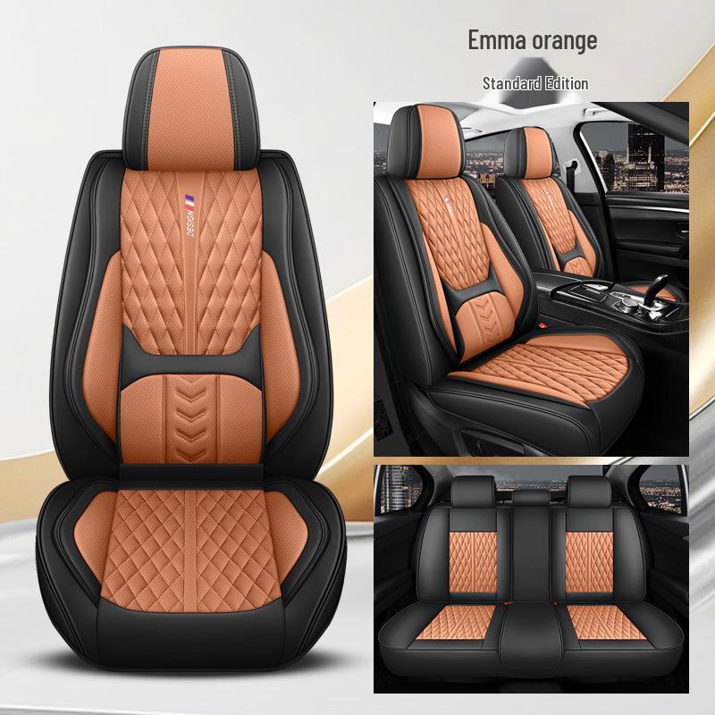 All-Season Breathable Napa Leather Car Seat Cover - Full Surround Cushion