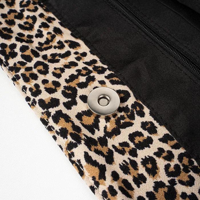 Leopard Flat Hobo Shopper Bag (Beige)