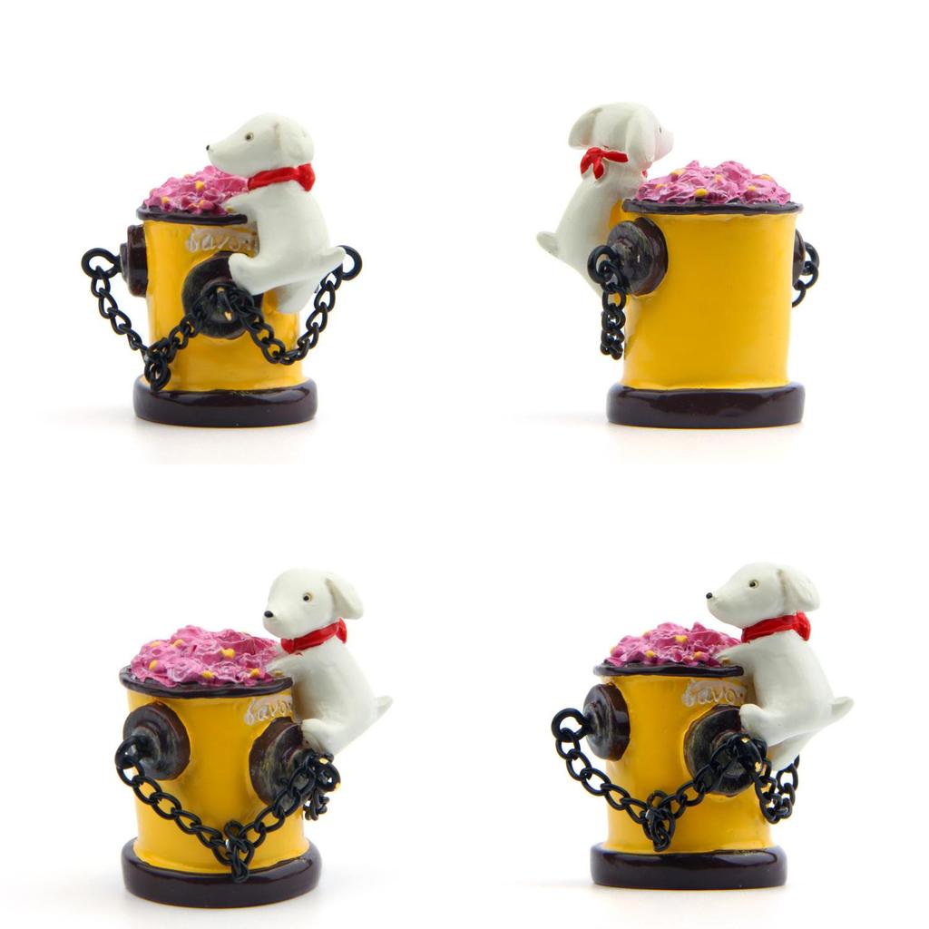 Small Dog Fire Hydrant Garden Decor With Resin Cartoon Style For Photography Props And Gift Ideas