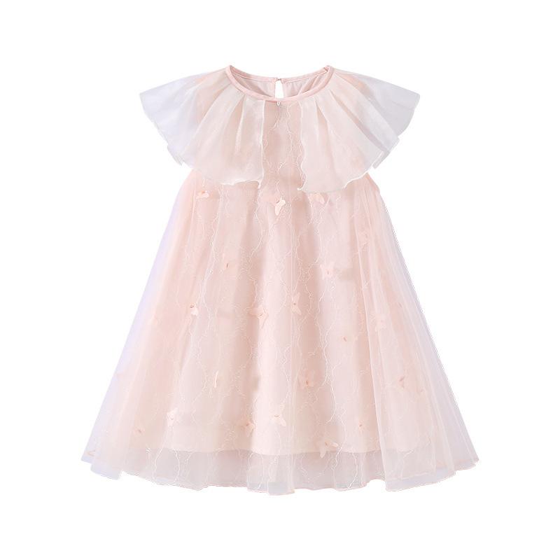 Kindermodekleid 2025 Sommer Mädchen Schmetterling Mesh Exquisites Elegantes Kleid