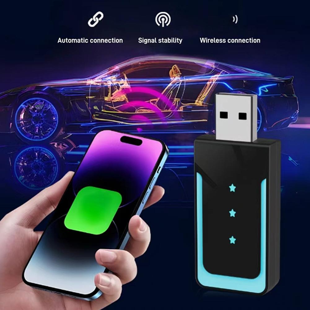 Mini CarPlay Wireless Adapter Auto Connect WiFi BT Wireless Carplay Android Auto Adapter for OEM Wired CarPlay Andriod Auto Cars
