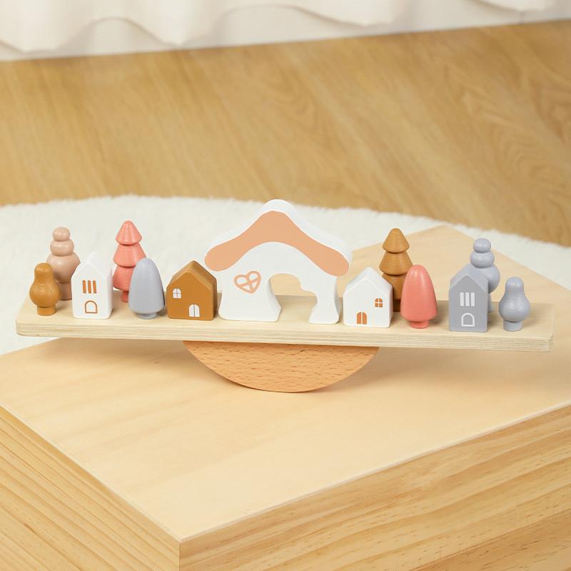 Wooden Balanced Stacked Building Blocks Children Puzzle Toy Set For Toddlers