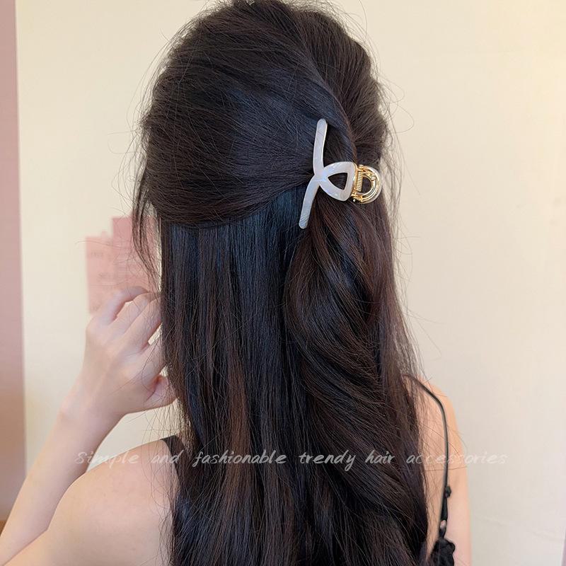 Geometric Acetate Wave Hair Clip for Women’s High Ponytail