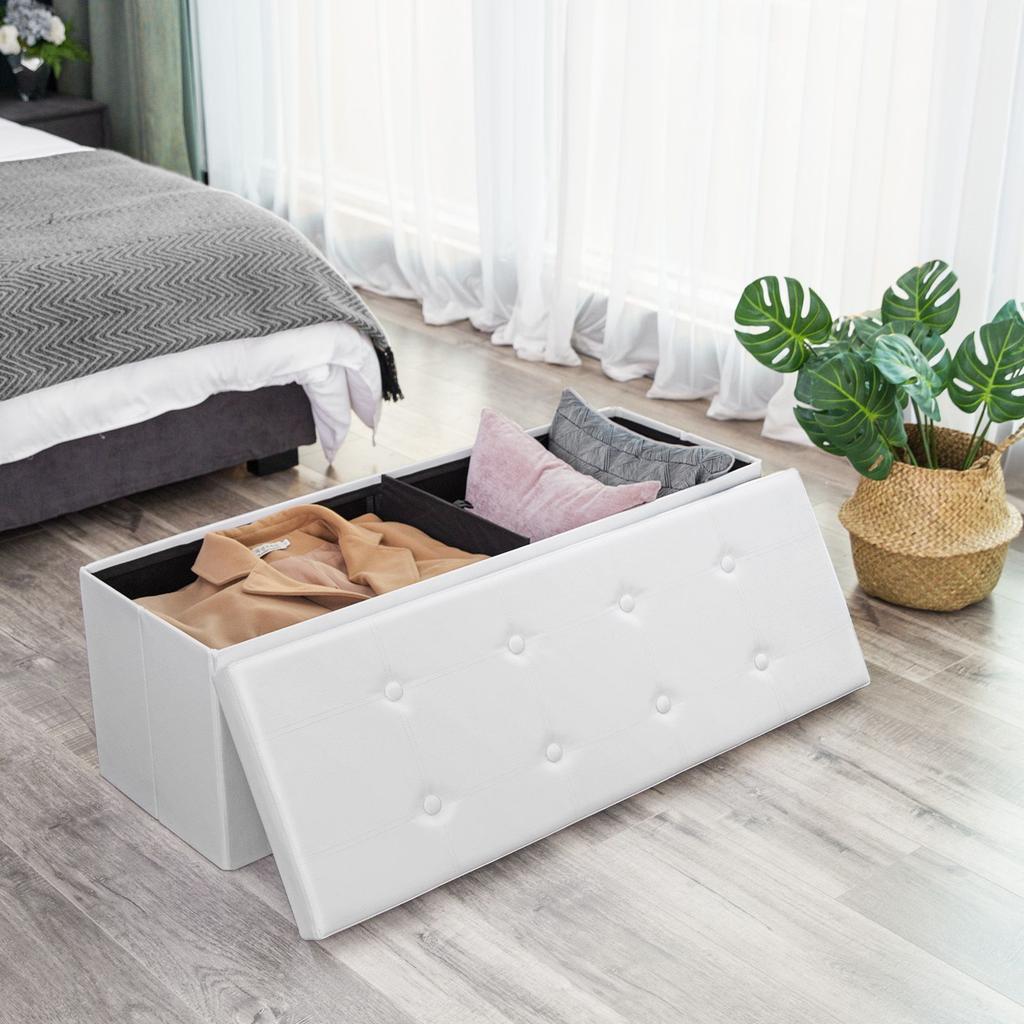 SONGMICS Faux Leather Folding Ottoman