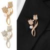 Women Alloy Brooch Pin Tulip Shape Lapel Badge with Imitation Pearl Rhinestones Inlaid