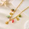 Fashion Stainless Steel Metal Conch Necklaces for Women Cute Shell Tassel Ceramic Fish Necklaces Party Daily Jewelry Gifts