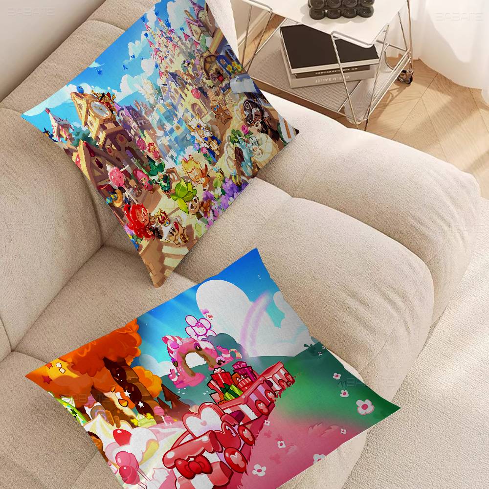Cute C-Cookie Run Kingdom-S Anime Pillow Cushion Cover Pillowcase Living Room Sofa Home Decor Customized