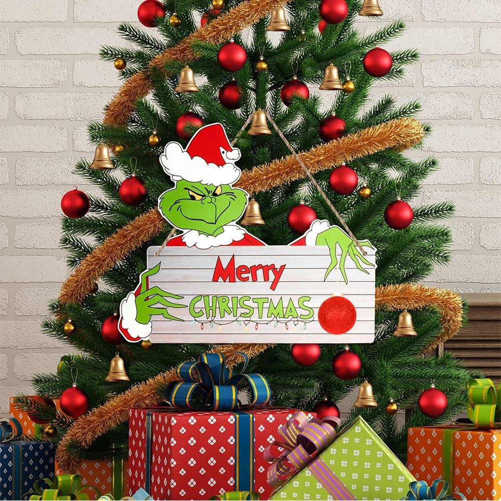 Christmas Door Hanging Signs Decorations for Xmas Themed Party Supplies