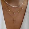 Multilayer Trend Elegant Jewelry Long Snake Chain Crystal Star Pendant Necklace Unquie Women Necklace N0308