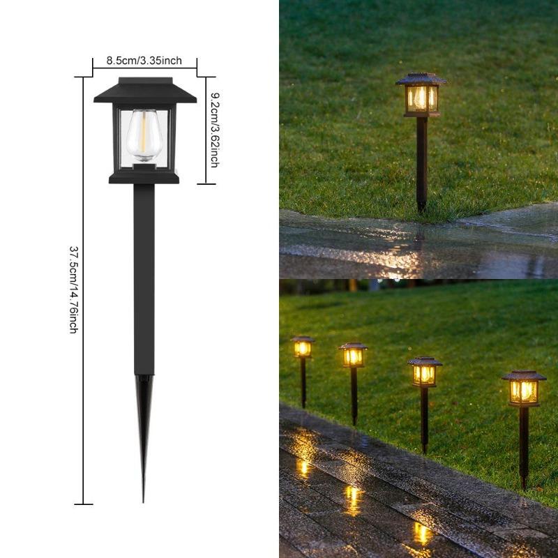 2-12 Piezas Luz LED Solar para Jardín Exterior Lámpara de Césped para Jardín Villa Patio Parque Patio Iluminación Decorativa de Paisaje
