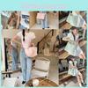 Trendy Soft Tote Bag With Bow For Women 2024 Everyday Use Pink Green Beige
