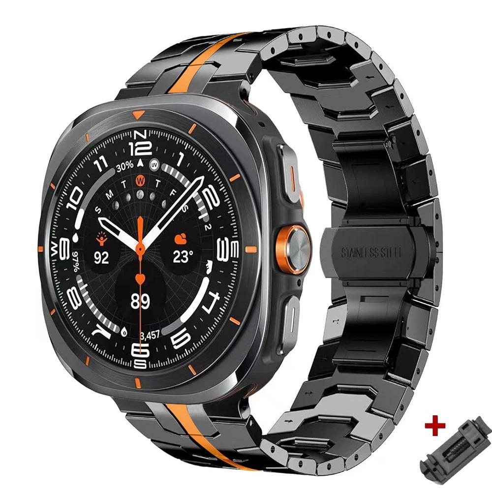 Metal stainless steel Band for Samsung Galaxy Watch 9 Ultra2 47mm Men Bracelet Luxury Metal Strap for Samsung Galaxy watch 9/8/8Classic 40mm 44mm 46mm