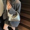 Premium silver pleated handbag small bag women's summer new fashion versatile chain messenger bag