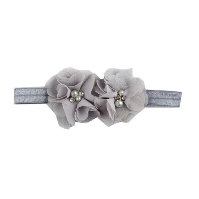 Solid Color Baby Headband, Flower Chiffon Rhinestone Floral Headband, Children's Flower Headband Hair Accessories