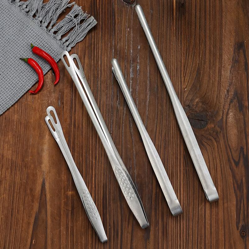Stainless Steel Food Tongs Long Handle Non-Slip Heat Resistant BBQ Grill Tongs for Steak Seafood Buffet Salad Cooking Tools New