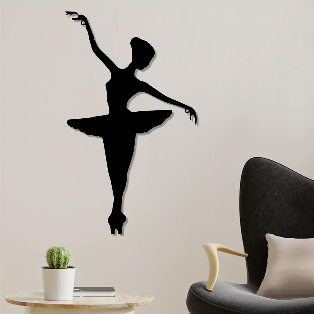 1pc Metal Ballerina Silhouette Wall Art Powder Coated Ballet Decor Gift for Living Room Garden Fence