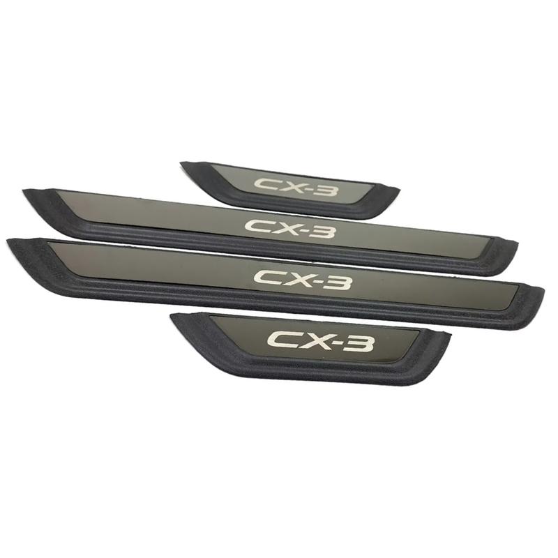 For Mazda CX-3  Car Accessories Door Plate Sill Protector Scuff Cover Trim Auto Threshold Stickers Styling 2017