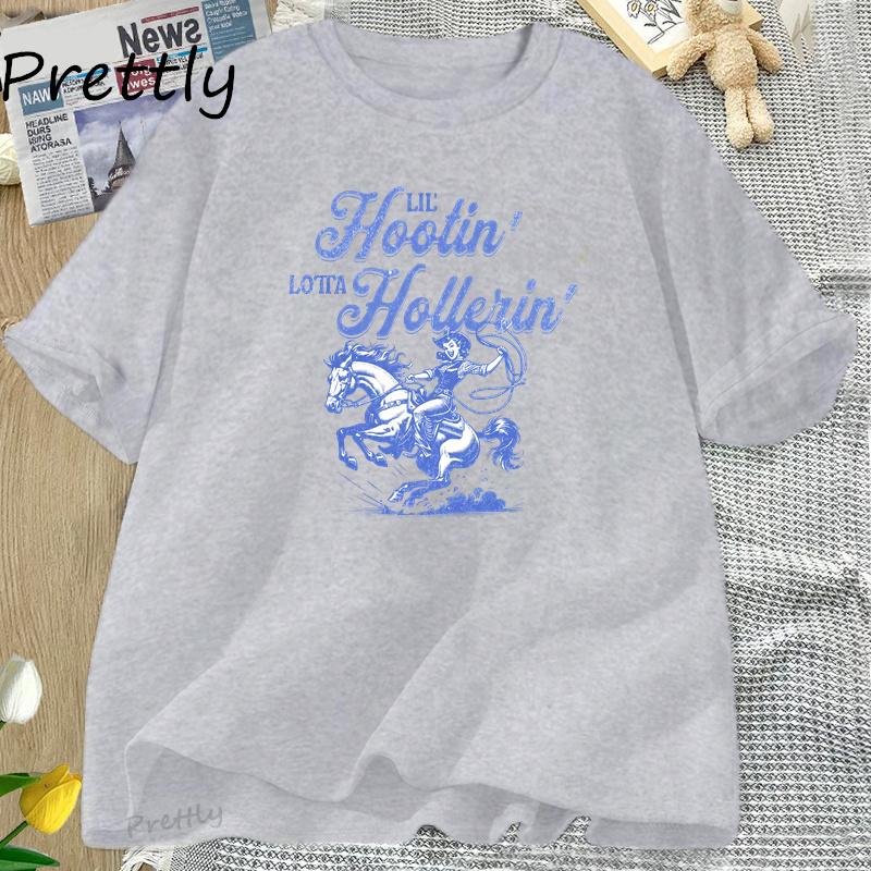 Cowgirl Vintage Graphic T Shirts Retro Cowboy Oversized Tshirt Western Country Girl Tshirt Round Neck Comfortable Street Top