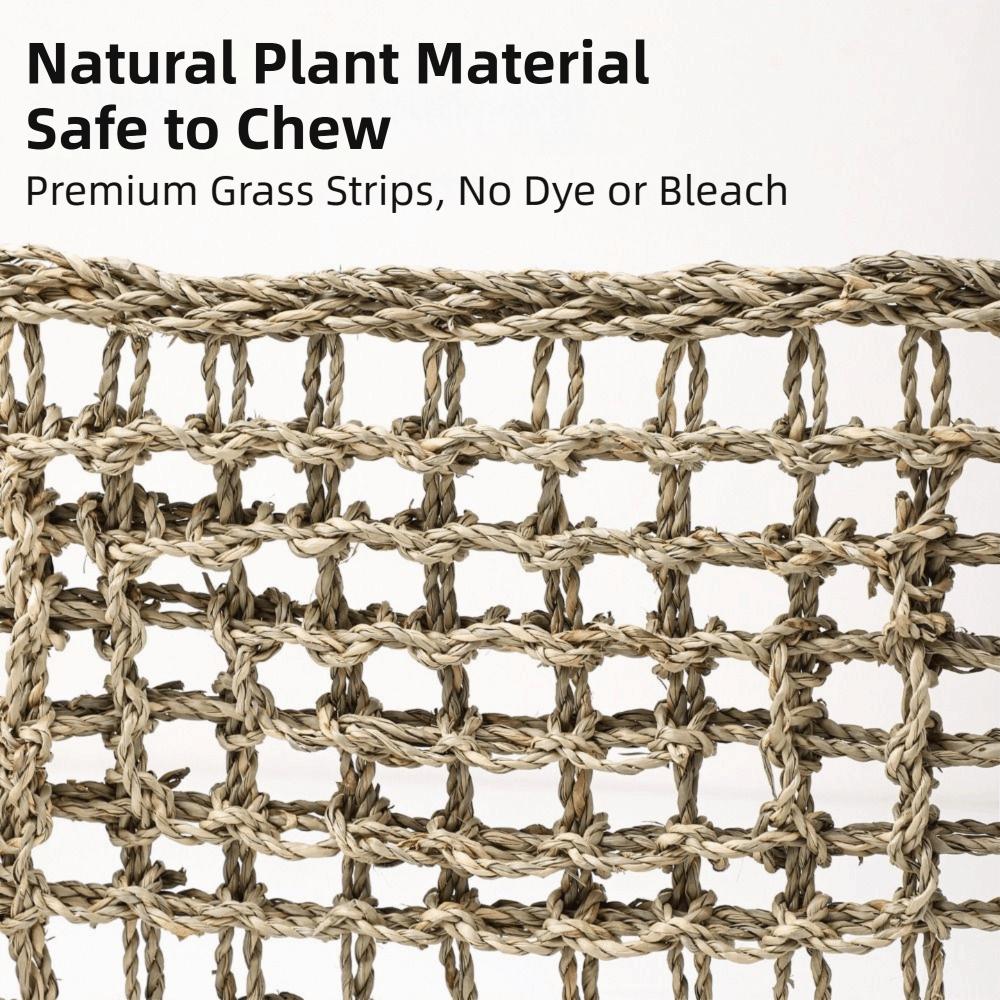 Handwoven Straw Reptile Hammock Breathable Woven Eco-Friendly Bird Swing Mat Chewable Decorative Foraging Mat Toys Bird Cage