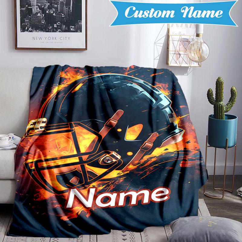 Custom Name Baseball Glove Bat Blanket Lightweight Ideal Bedding Blanket Perfect for Travel, Camping, Living Rooms, Sofas, Christmas Gift