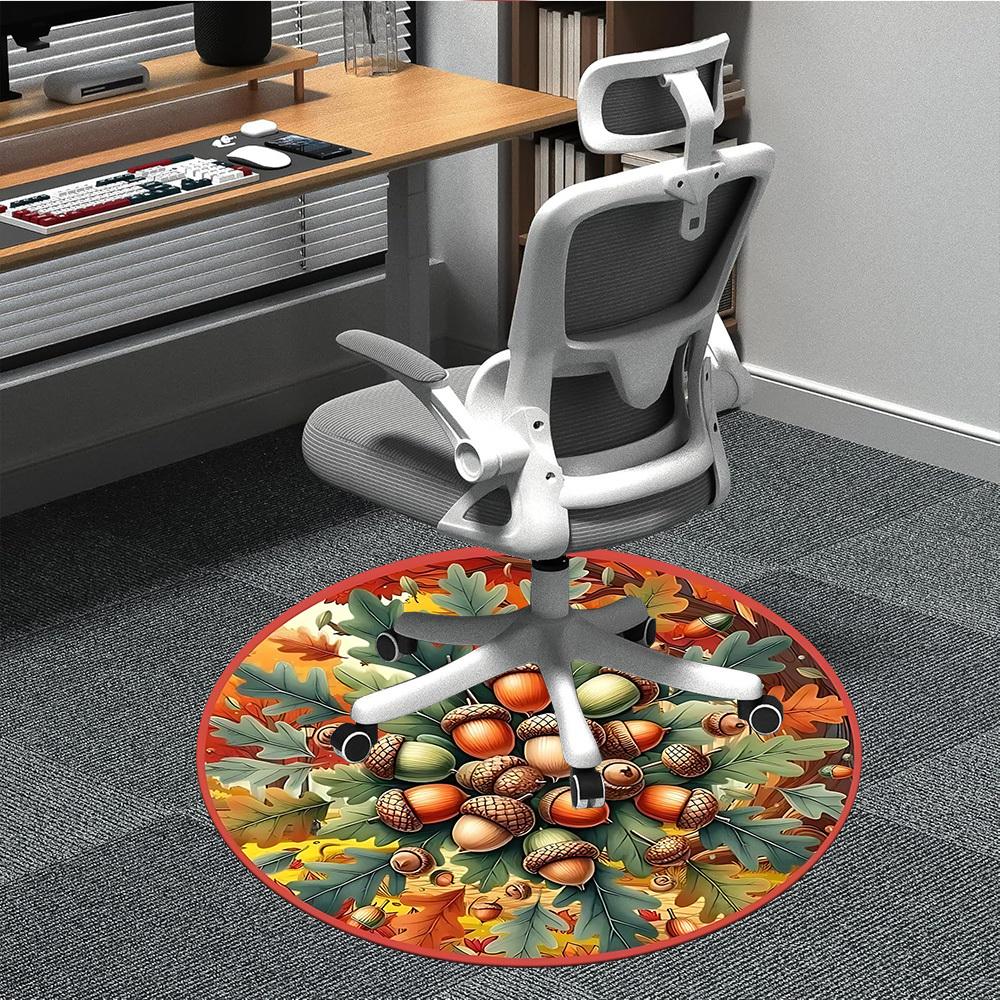 

1pc Acorn Oak Leaf Chair Carpet for Office, , Non-slip carpet, Very suitable for offices, farmhouses,Outdoor carpet yy251120059 80cm by 80cm