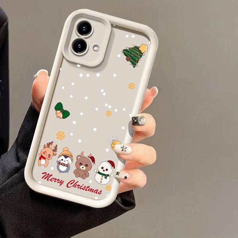 Christmas Snowman Elk Phone Case For Motorola Moto G86 G85 G75 G60 G56 G54 G53 G52 G35 G34 G22 G15 G14 Edge 60 50 Fusion Cover
