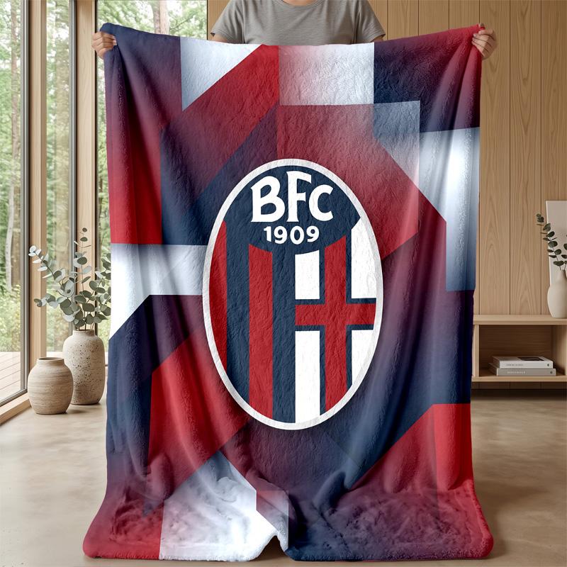 Bologna FC Weiche Flanell-Fleece-Decke Leicht Gemütlich Warm Überwurfdecke für Sofa Bett Heimdekoration