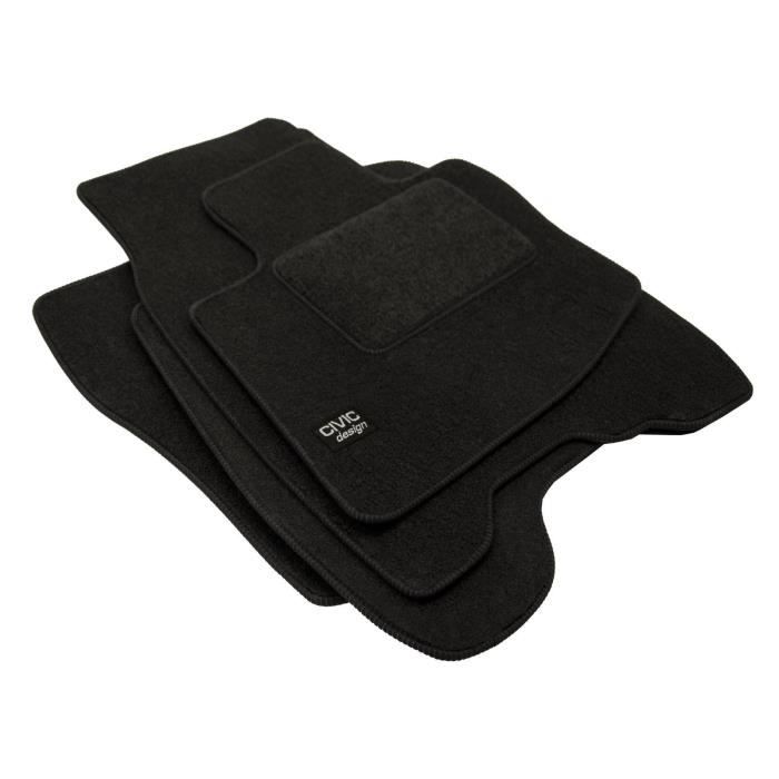 Tapis de sol - Honda - Civic 3-5D - Velours noir - 4 pièces - Antidérapant - Sur mesure