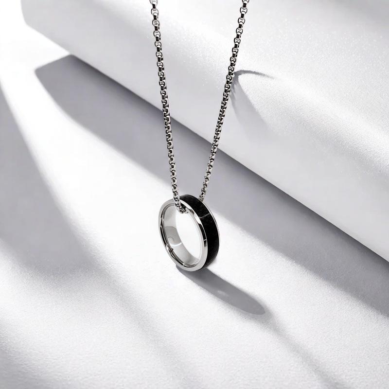 Men's 316L Titanium Steel Necklace - Non-fading, Versatile, Minimalist, Polished Clavicle Chain, Ideal Couple Gift.