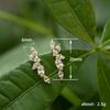 Xiaomi Huitan Simple Stylish Leaf Stud Earrings with Crystal Cubic Zirconia Exquisite Women Ear Piercing Accessories Versatile Jewelry