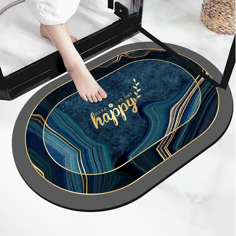 Light luxury style soft bathroom absorbent floor mat, quick drying anti fouling foot mat, washable bathroom